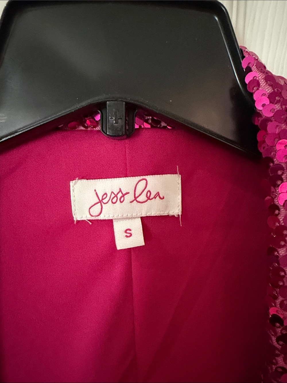Jwas Lea Hot Pink Sequin Blazer boutique small - Picture 2 of 3